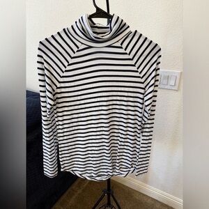 Striped Turtleneck Women's Top